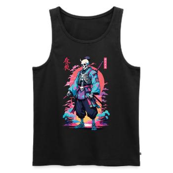 Oni Skeleton Samurai & Vaporwave Design esthétique - Débardeur bio Premium Homme - noir - Devant - Michal (187cm)