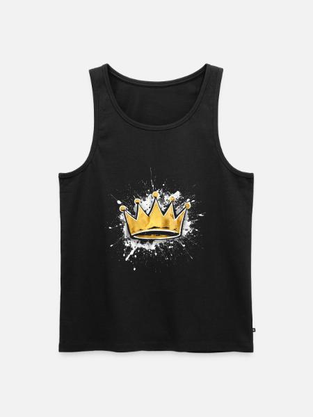 Crown King - Men's Premium Organic Tank Top - black