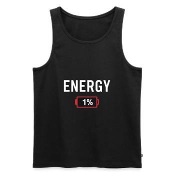 Énergie 1% - Débardeur bio Premium Homme - noir - Devant - Michal (187cm)