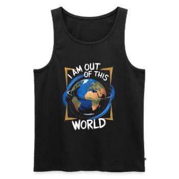 I am out of this world / Alien - Men's Premium Organic Tank Top - black - Front - AI Model Male 178 light (178cm)