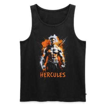 Hercule guerrier - Débardeur bio Premium Homme - noir - Devant - Michal (187cm)