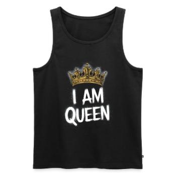 Je suis la reine diadem - Débardeur bio Premium Homme - noir - Devant - Michal (187cm)
