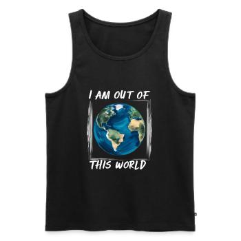 I am out of this world / Alien - Men's Premium Organic Tank Top - black - Front - AI Model Male 178 light (178cm)