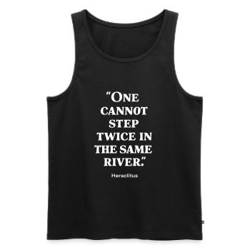 Heraklit, man kann nicht zweimal in denselben Fluss steigen - Männer Premium Bio Tank Top - Schwarz - Vorne - AI Model Male 178 light (178cm)
