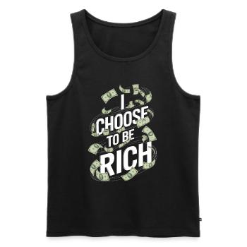 Ich entscheide mich, reich / Geld zu sein - Männer Premium Bio Tank Top - Schwarz - Vorne - Michal (187cm)