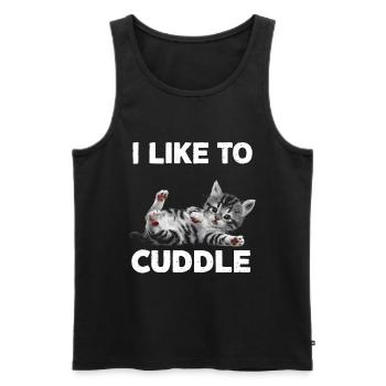 I like to cuddle kitty - Men's Premium Organic Tank Top - black - Front - AI Model Male 178 light (178cm)
