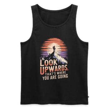 look upwards, that is where you are going mountain - Men's Premium Organic Tank Top - black - Front - AI Model Male 178 light (178cm)