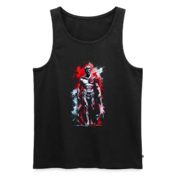 Marcus Aurelius Porträt - Männer Premium Bio Tank Top - Schwarz - Vorne - AI Model Male 178 light (178cm)