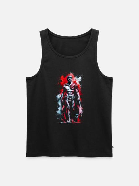 Marcus Aurelius Portrait - Men's Premium Organic Tank Top - black