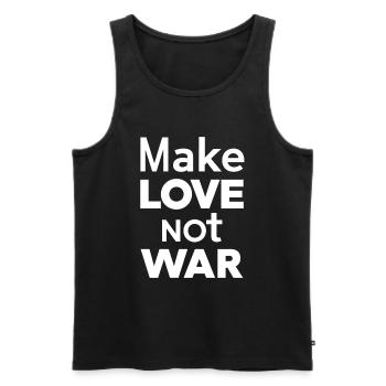 Make love not war - Men's Premium Organic Tank Top - black - Front - AI Model Male 178 light (178cm)
