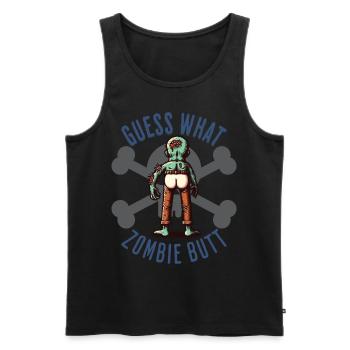 Halloween guess what zombie butt surprise - Men's Premium Organic Tank Top - black - Front - Michal (187cm)