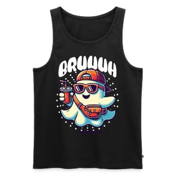 Unheimliches Lustiges Halloween Gespenst - Männer Premium Bio Tank Top - Schwarz - Vorne - Michal (187cm)