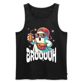 Scary Halloween Ghost Broth - Men's Premium Organic Tank Top - black - Front - AI Model Male 178 light (178cm)