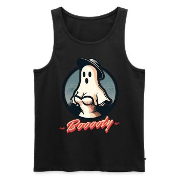 Lustiges retro Halloween Geisterspaß mit Booty - Männer Premium Bio Tank Top - Schwarz - Vorne - AI Model Male 178 light (178cm)