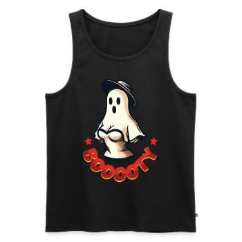 Drôle Halloween Vintage Rétro Booty Ghost Fun - Débardeur bio Premium Homme - noir - Devant - Michal (187cm)