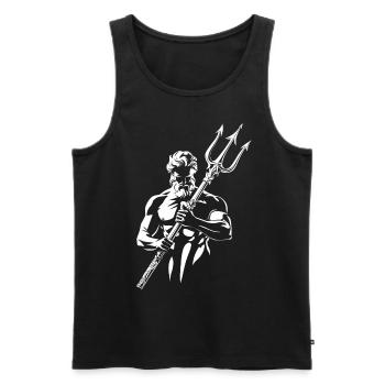 Poseidon Dreizack - Männer Premium Bio Tank Top - Schwarz - Vorne - AI Model Male 178 light (178cm)