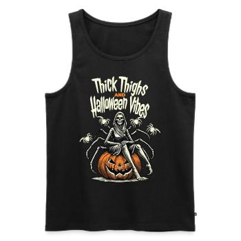 Lustiges Halloween Mit Dickem Oberschenkel - Männer Premium Bio Tank Top - Schwarz - Vorne - AI Model Male 178 light (178cm)