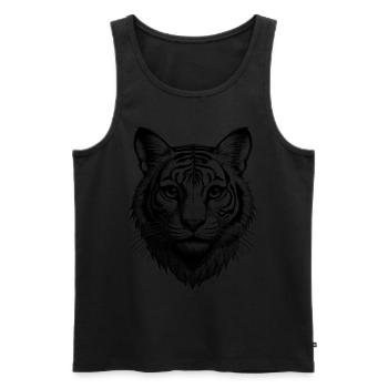 Abenteuer in der Wildnis: Tiger-T-Shirt - Männer Premium Bio Tank Top - Schwarz - Vorne - AI Model Male 178 light (178cm)