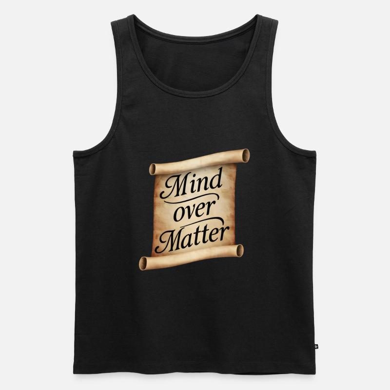Scroll Geist über Materie - Männer Premium Bio Tank Top - Schwarz