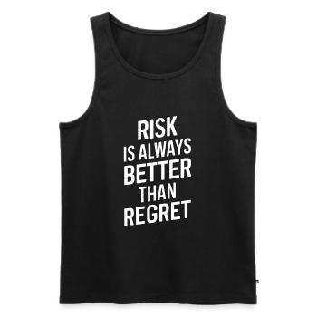 Risk is always better than regret - Men's Premium Organic Tank Top - black - Front - AI Model Male 178 light (178cm)