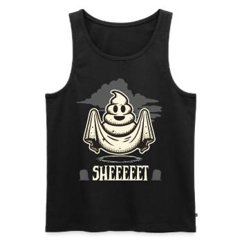 Halloween Kackhaufen Gespenst Sheet Spaß - Männer Premium Bio Tank Top - Schwarz - Vorne - Michal (187cm)