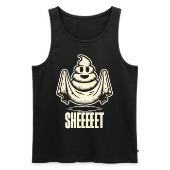 Halloween Kackhaufen Gespenst Sheet Spaß - Männer Premium Bio Tank Top - Schwarz - Vorne - Michal (187cm)