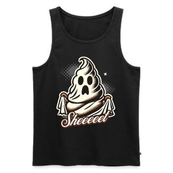 Halloween Kacke Sheet Geist Spaß - Männer Premium Bio Tank Top - Schwarz - Vorne - Michal (187cm)
