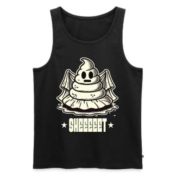 Halloween Kackhaufen Gespenst Sheet - Männer Premium Bio Tank Top - Schwarz - Vorne - Michal (187cm)