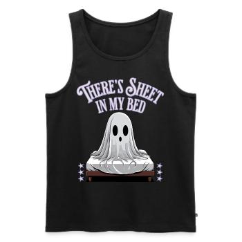 Halloween Sheet In Bed Funny Saying - Men's Premium Organic Tank Top - black - Front - AI Model Male 178 light (178cm)