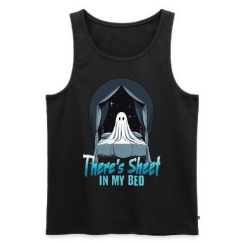 Halloween Sheet In Bed Funny Saying - Men's Premium Organic Tank Top - black - Front - AI Model Male 178 light (178cm)
