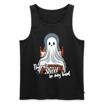 Halloween Sheet In Bed Funny Saying - Men's Premium Organic Tank Top - black - Front - AI Model Male 178 light (178cm)