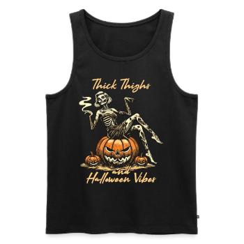 Lustiges Halloween Mit Thick Thighs Und Halloween - Männer Premium Bio Tank Top - Schwarz - Vorne - Michal (187cm)