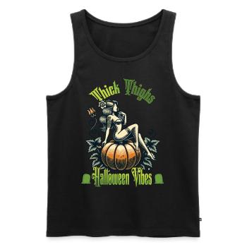 Funny Halloween Thick Thighs Vibes - Men's Premium Organic Tank Top - black - Front - Michal (187cm)