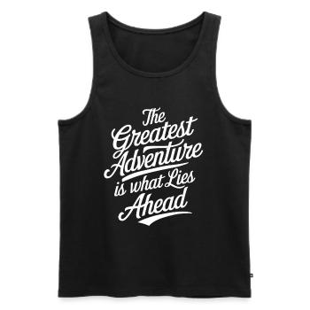 The greatest adventure is what lies ahead - Men's Premium Organic Tank Top - black - Front - AI Model Male 178 light (178cm)