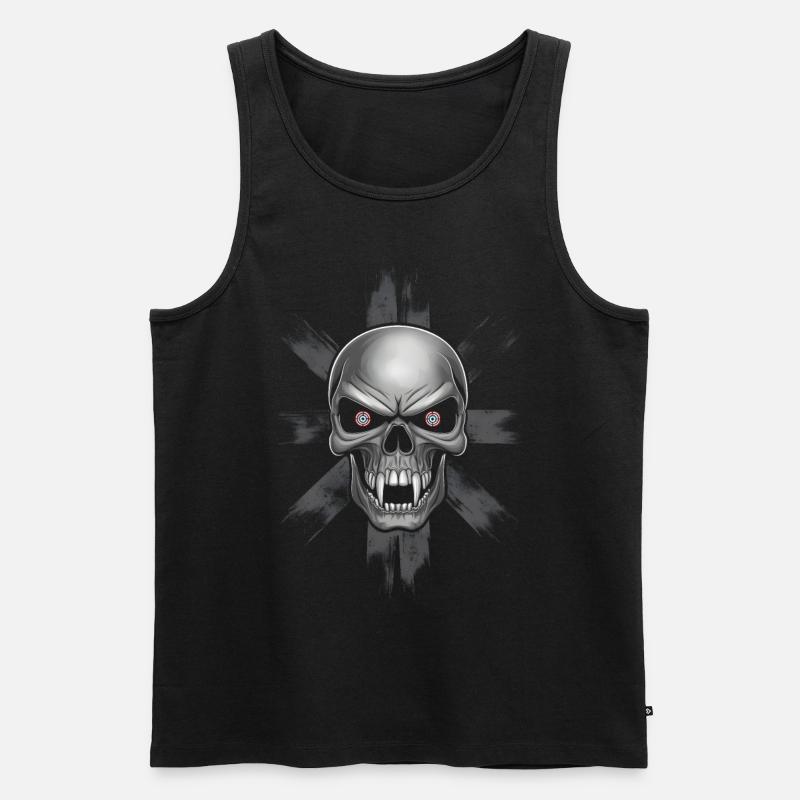 Unheimlicher Vampirschädel - Männer Premium Bio Tank Top - Schwarz