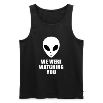 Alien, wir haben dich beobachtet - Männer Premium Bio Tank Top - Schwarz - Vorne - Michal (187cm)