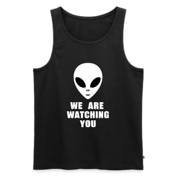 Alien, wir beobachten dich - Männer Premium Bio Tank Top - Schwarz - Vorne - AI Model Male 178 light (178cm)