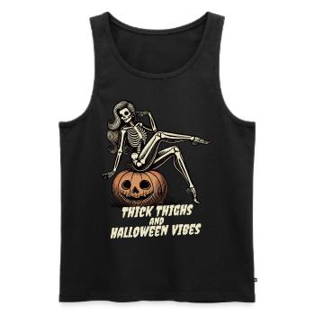 Funny Halloween Thick Thighs Vibes - Men's Premium Organic Tank Top - black - Front - Michal (187cm)