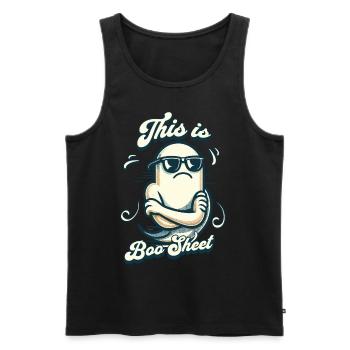 Funny Halloween Boo Sheet Ghost - Men's Premium Organic Tank Top - black - Front - Michal (187cm)