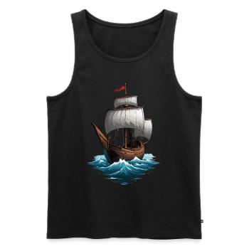 Historisches Segelschiff Abenteuer Romantik - Männer Premium Bio Tank Top - Schwarz - Vorne - AI Model Male 178 light (178cm)