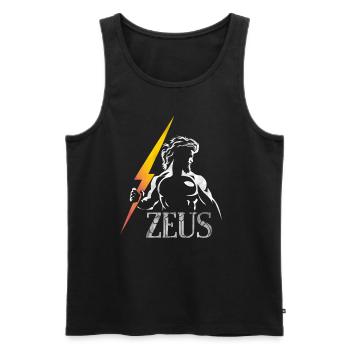 Zeus Dieu, mythologie grecque - Débardeur bio Premium Homme - noir - Devant - AI Model Male 178 light (178cm)