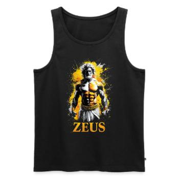 Zeus Dieu, mythologie grecque - Débardeur bio Premium Homme - noir - Devant - AI Model Male 178 light (178cm)