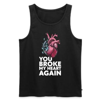 You broke my heart again - Men's Premium Organic Tank Top - black - Front - AI Model Male 178 light (178cm)