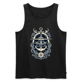 Aesthetic Anchor Design - Men's Premium Organic Tank Top - black - Front - AI Model Male 178 light (178cm)