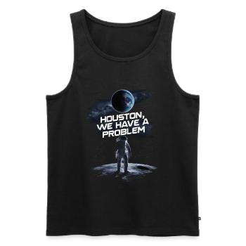 Houston, nous avons un problème Astronaute Spaceman - Débardeur bio Premium Homme - noir - Devant - Michal (187cm)