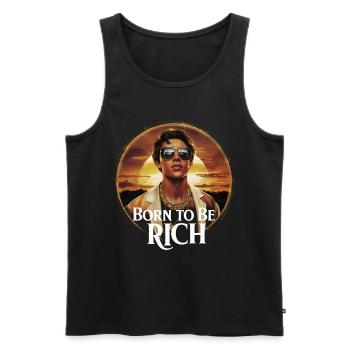 Born to be rich boy sunset - Men's Premium Organic Tank Top - black - Front - AI Model Male 178 light (178cm)