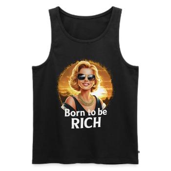 Born to be rich girl sunglasses sunrise - Men's Premium Organic Tank Top - black - Front - AI Model Male 178 light (178cm)