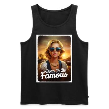 Born to be famous girl sunset sunglasses - Men's Premium Organic Tank Top - black - Front - AI Model Male 178 light (178cm)