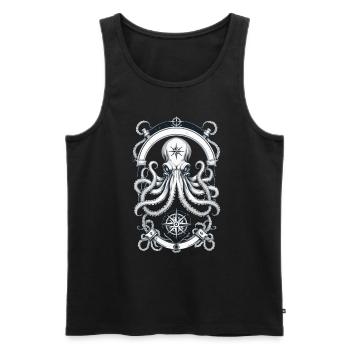 Octopus Sea Monster Hobby Pêcheur Marin - Débardeur bio Premium Homme - noir - Devant - Michal (187cm)