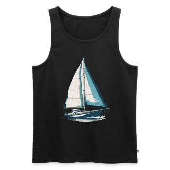Elegante Segelyacht Für Segelliebhaber - Männer Premium Bio Tank Top - Schwarz - Vorne - AI Model Male 178 light (178cm)